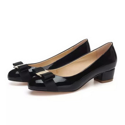 Ferragamo Shallow mouth Block heel Shoes Women--027